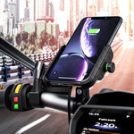M9 Motorcycle Wireless Charging Mobile Phone Bracket 15W Fast Charging Mobile Phone Navigation Bracket, M9 (Black), M9 (Blue), M9 (Red), M9 (Gray)