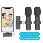 Micro không dây Lavalier cho điện thoại quay video trực tiếp, 8 chân trực tiếp 1-1, Type C 1-1, Type-C 1-2