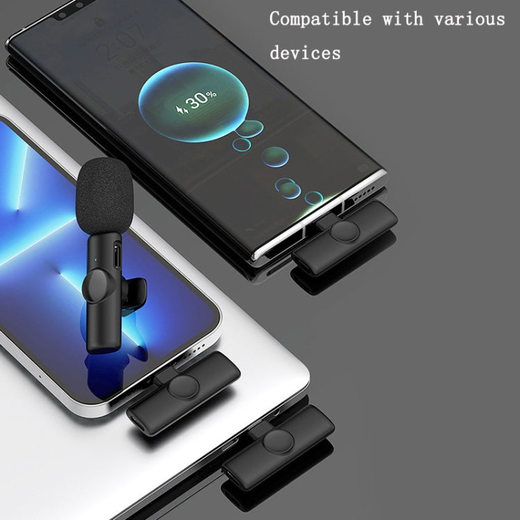 Micro không dây Lavalier cho điện thoại quay video trực tiếp, 8 chân trực tiếp 1-1, Type C 1-1, Type-C 1-2