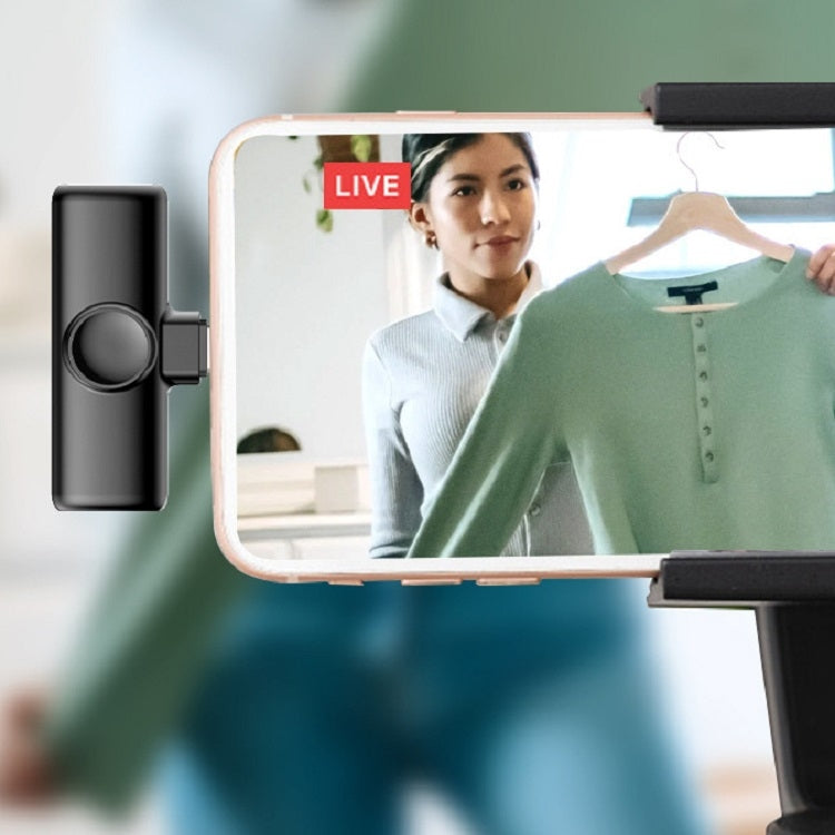 Micro không dây Lavalier cho điện thoại quay video trực tiếp, 8 chân trực tiếp 1-1, Type C 1-1, Type-C 1-2