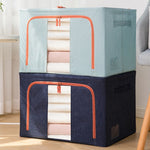 Hộp đựng quần áo chăn bông khung thép vải, túi đựng cotton linen có cửa sổ, dung tích 22L 39x29x20cm, 100L 60x42x40cm, 66L 50x40x33cm, 24L 40x30x20cm