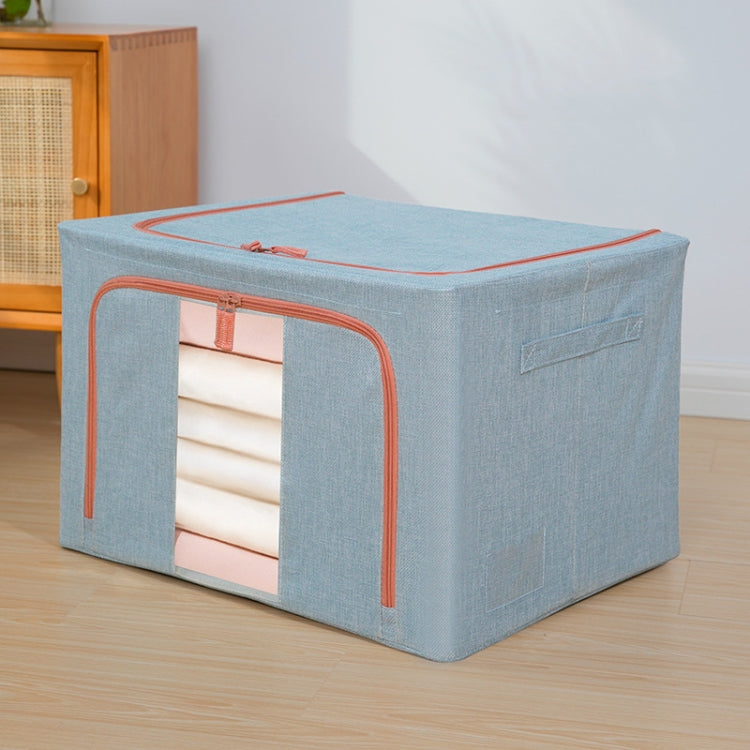 Hộp đựng quần áo chăn bông khung thép vải, túi đựng cotton linen có cửa sổ, dung tích 22L 39x29x20cm, 100L 60x42x40cm, 66L 50x40x33cm, 24L 40x30x20cm