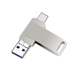 USB 3.0 + 8 Pin + USB-C / Type-C 3 trong 1 Ổ đĩa kim loại xoay cho điện thoại máy tính, 32GB, 16GB, 64GB