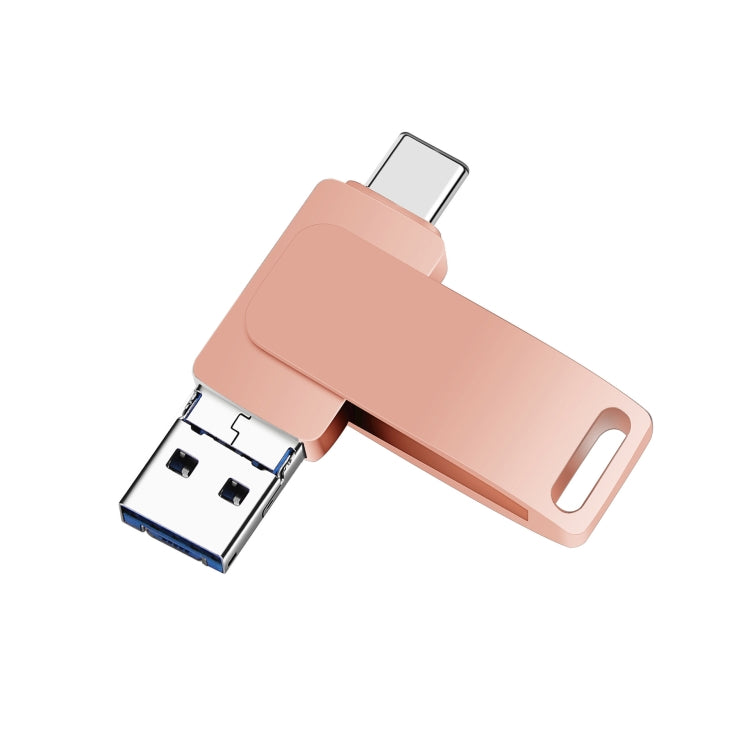 USB 3.0 + 8 Pin + USB-C / Type-C 3 trong 1 Ổ đĩa kim loại xoay cho điện thoại máy tính, 32GB, 16GB, 64GB