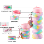 Cốc nước gấp silicone Bình nước thể thao ngoài trời di động Dung tích lớn Cốc du lịch thu gọn, 350ml