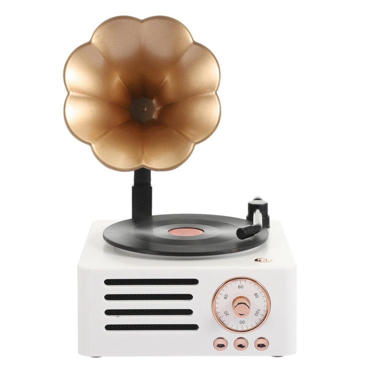 Máy nghe đĩa vinyl retro Petunia T15 không dây đa chức năng mini Bluetooth, màu Trắng, Hồng, Xanh dương