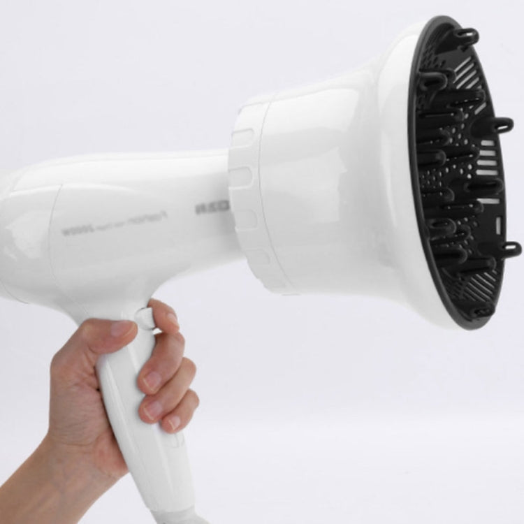 Máy khuếch tán tóc đa năng thích hợp cho máy sấy tóc với thiết kế xoay Mũ gió lớn cho tóc xoăn, Trắng, Đen