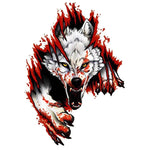 3D Realistic Wolf Head Hood Door Car Body Decoration Stickers Scratches Cover Waterproof Car Stickers, Wolf Head Right, Wolf Head Left
