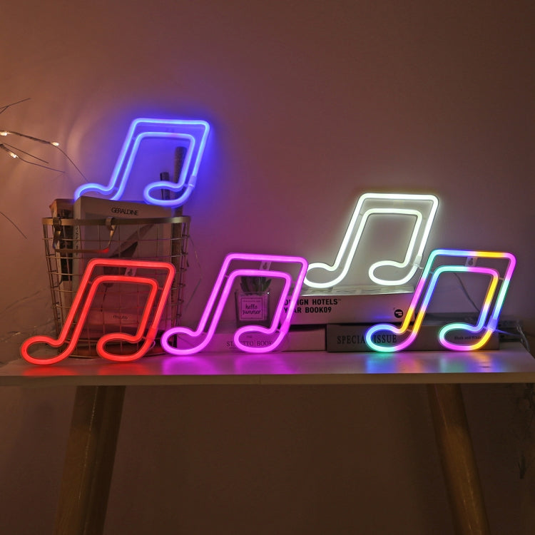 Đèn neon mô hình nốt nhạc trang trí phòng, ánh sáng xanh dương, ánh sáng đỏ, ánh sáng nhiều màu, ánh sáng hồng