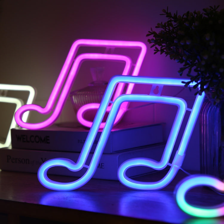 Đèn neon mô hình nốt nhạc trang trí phòng, ánh sáng xanh dương, ánh sáng đỏ, ánh sáng nhiều màu, ánh sáng hồng
