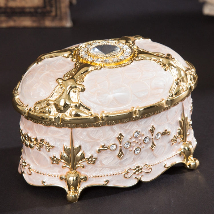 Hộp đựng trang sức kim loại hình bầu dục kim cương, Quà sinh nhật đám cưới, 8.5x6x6cm, 11x7.5x7cm
