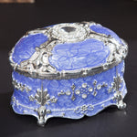 Hộp đựng trang sức kim loại hình bầu dục kim cương, Quà sinh nhật đám cưới, 8.5x6x6cm, 11x7.5x7cm