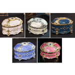 Hộp đựng trang sức kim loại hình bầu dục kim cương, Quà sinh nhật đám cưới, 8.5x6x6cm, 11x7.5x7cm