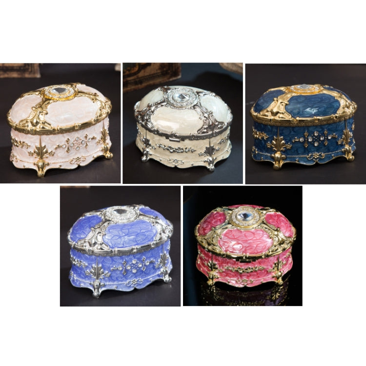 Hộp đựng trang sức kim loại hình bầu dục kim cương, Quà sinh nhật đám cưới, 8.5x6x6cm, 11x7.5x7cm