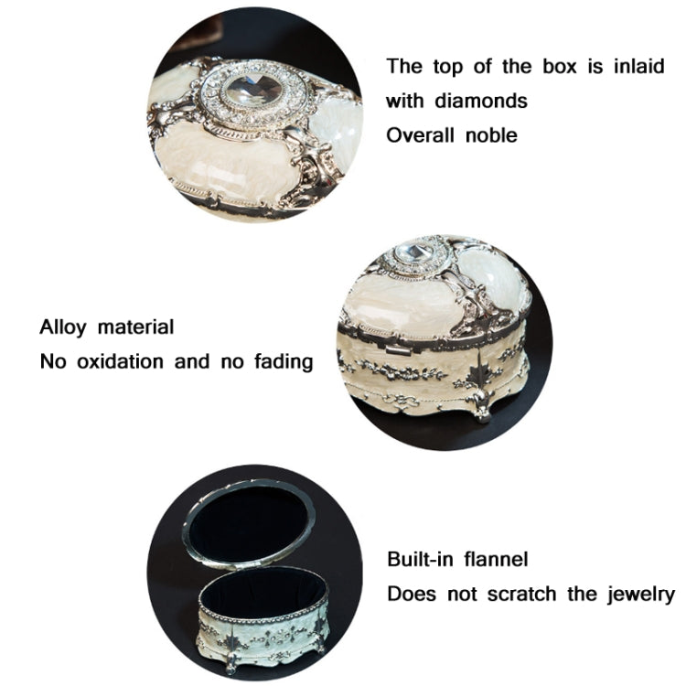 Hộp đựng trang sức kim loại hình bầu dục kim cương, Quà sinh nhật đám cưới, 8.5x6x6cm, 11x7.5x7cm