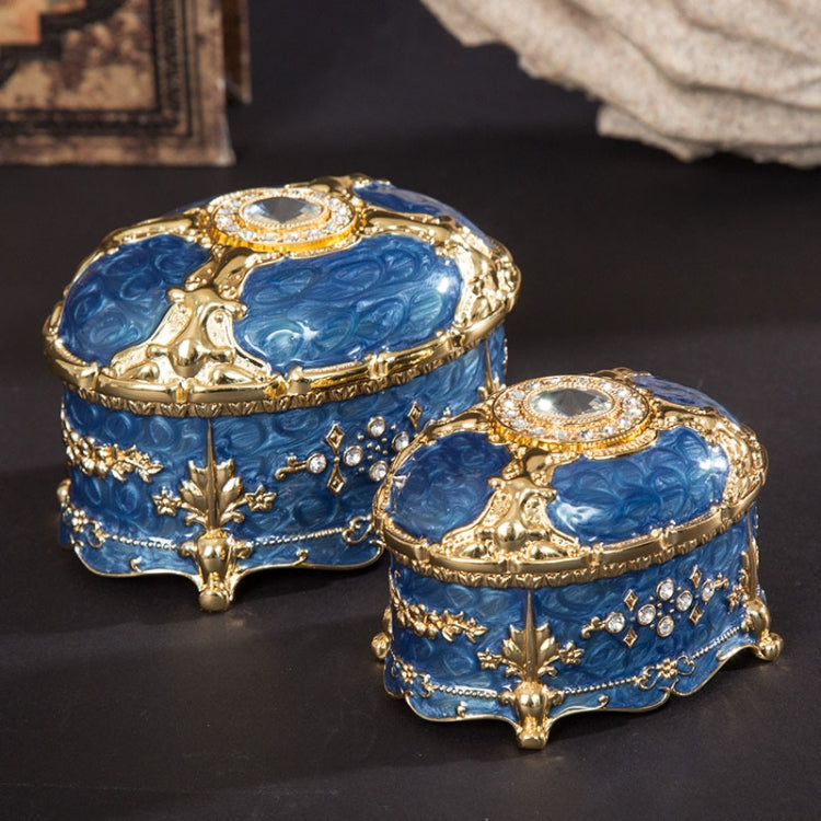 Hộp đựng trang sức kim loại hình bầu dục kim cương, Quà sinh nhật đám cưới, 8.5x6x6cm, 11x7.5x7cm