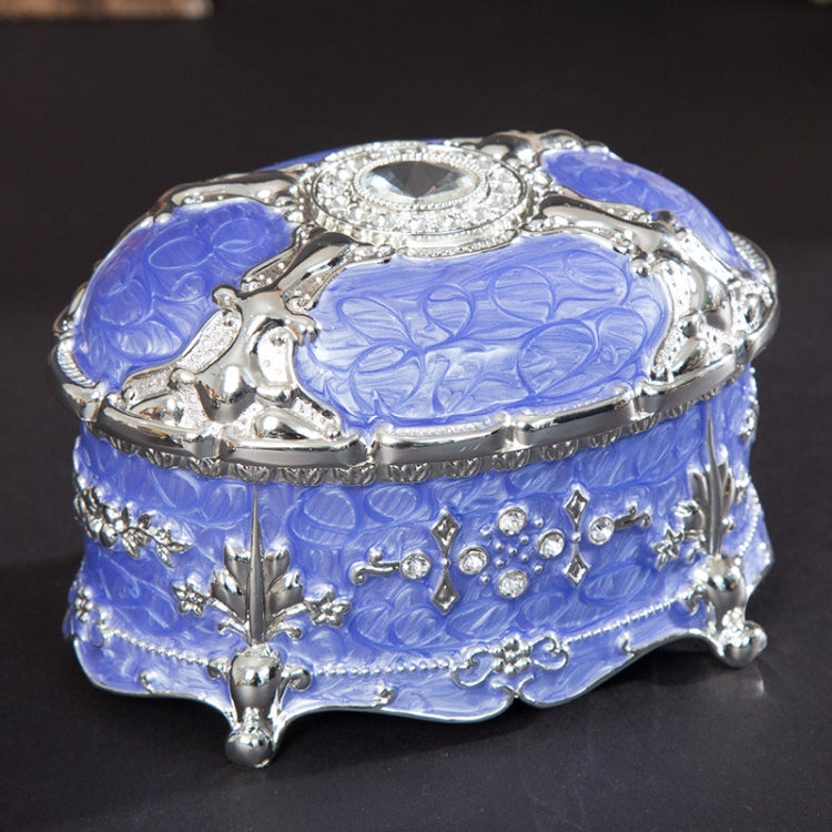 Hộp đựng trang sức kim loại hình bầu dục kim cương, Quà sinh nhật đám cưới, 8.5x6x6cm, 11x7.5x7cm