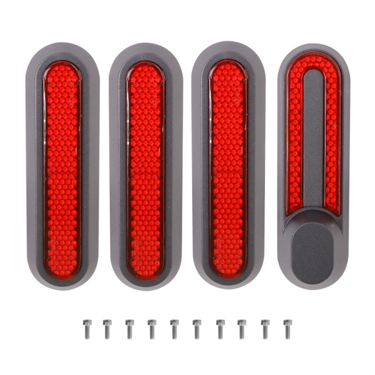 Vỏ Trang Trí Bánh Xe Xe Tay Ga Điện Bốn Chiều Có Dải Phản Quang & Ốc Vít Cho Xiaomi Mijia 1S / Pro 2, Màu Đỏ, Vàng