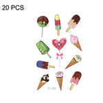 20 PCS Waterproof Sweatproof Cartoon Child Tattoo Stickers, EC-013, EC-014, EC-018, EC-019, EC-020, EC-021, EC-022, EC-023, EC-024, EC-025, EC-028, EC-029, EC-030, EC-032, EC-035