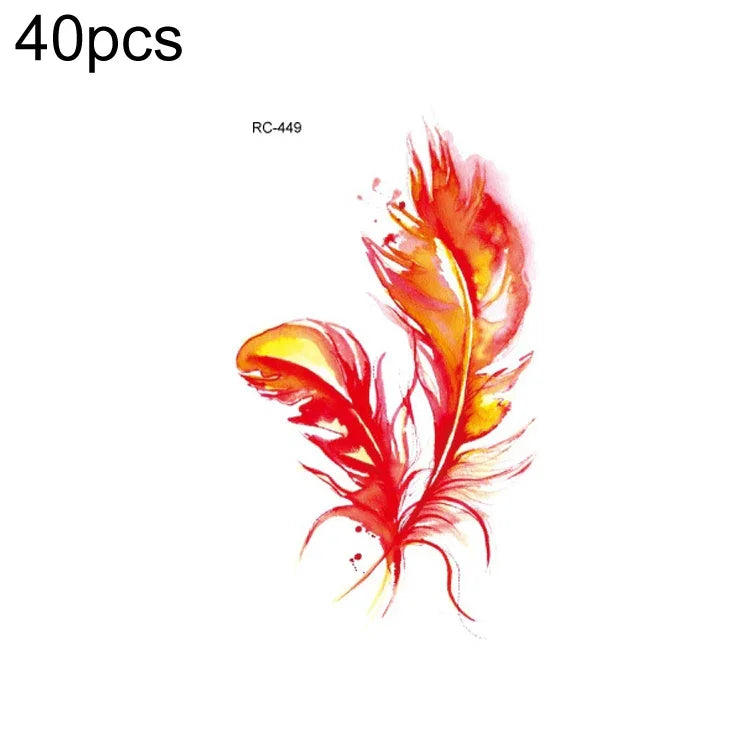 40 miếng dán hình xăm nhỏ tươi mới chống nước, RC-445, RC-446, RC-447, RC-448, RC-449, RC-451, RC-452, RC-453, RC-454, RC-455, RC-456, RC-457
