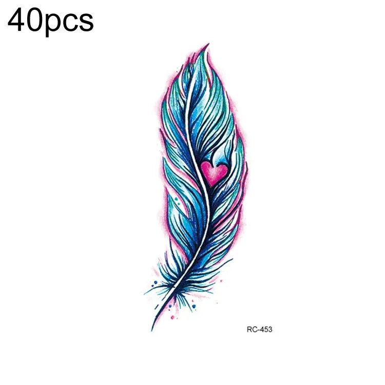40 miếng dán hình xăm nhỏ tươi mới chống nước, RC-445, RC-446, RC-447, RC-448, RC-449, RC-451, RC-452, RC-453, RC-454, RC-455, RC-456, RC-457