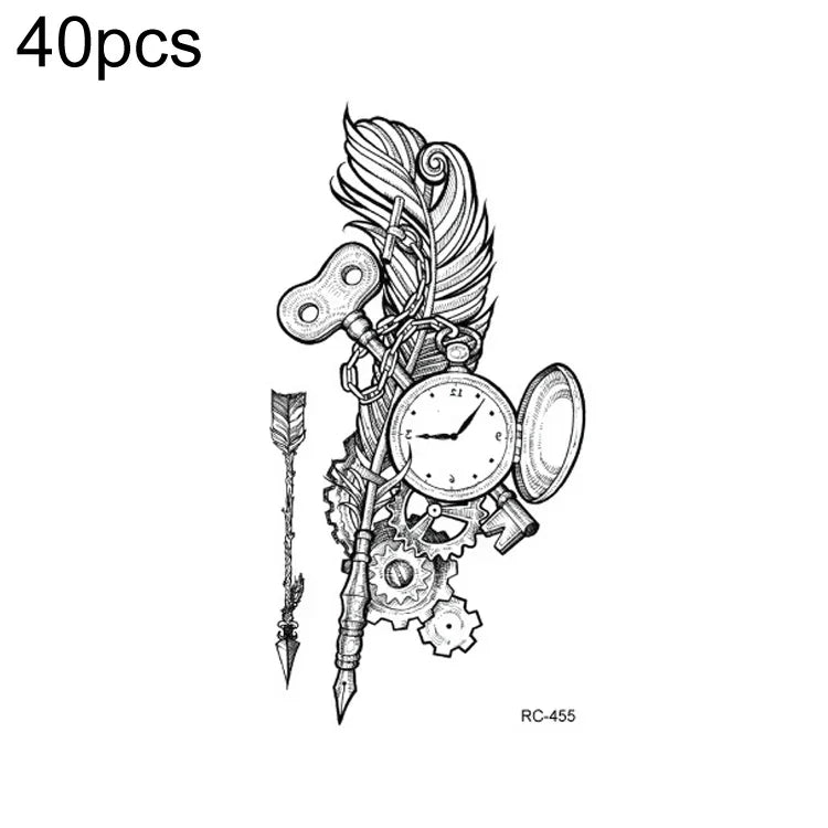 40 miếng dán hình xăm nhỏ tươi mới chống nước, RC-445, RC-446, RC-447, RC-448, RC-449, RC-451, RC-452, RC-453, RC-454, RC-455, RC-456, RC-457