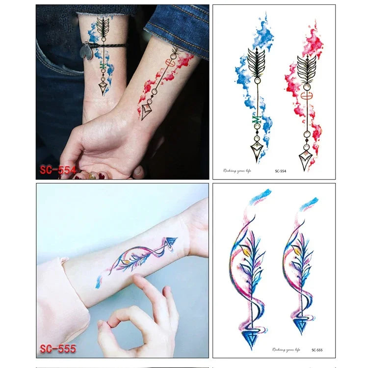 20 miếng dán hình xăm hoa trên cánh tay chống nước, SC-529, SC-557, SC-558, SC-559, SC-561, SC-564, SC-551, SC-556, SC-552, SC-553, SC-554, SC-555