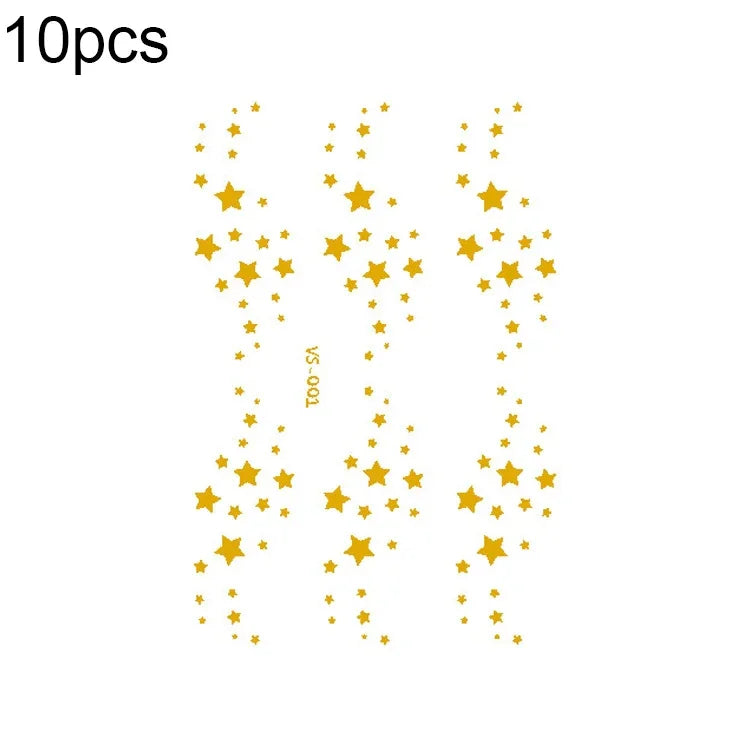 10 miếng dán hình xăm mặt lễ hội âm nhạc chống nước in ép nóng, VS-001, VS-002, VS-003, VS-004, VS-005, VS-006, VS-007, VS-008, VS-009, VS-010
