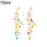 10 miếng dán hình xăm mặt lễ hội âm nhạc chống nước in ép nóng, VS-001, VS-002, VS-003, VS-004, VS-005, VS-006, VS-007, VS-008, VS-009, VS-010