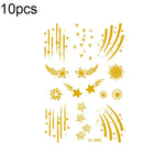 10 miếng dán hình xăm mặt lễ hội âm nhạc chống nước in ép nóng, VS-001, VS-002, VS-003, VS-004, VS-005, VS-006, VS-007, VS-008, VS-009, VS-010