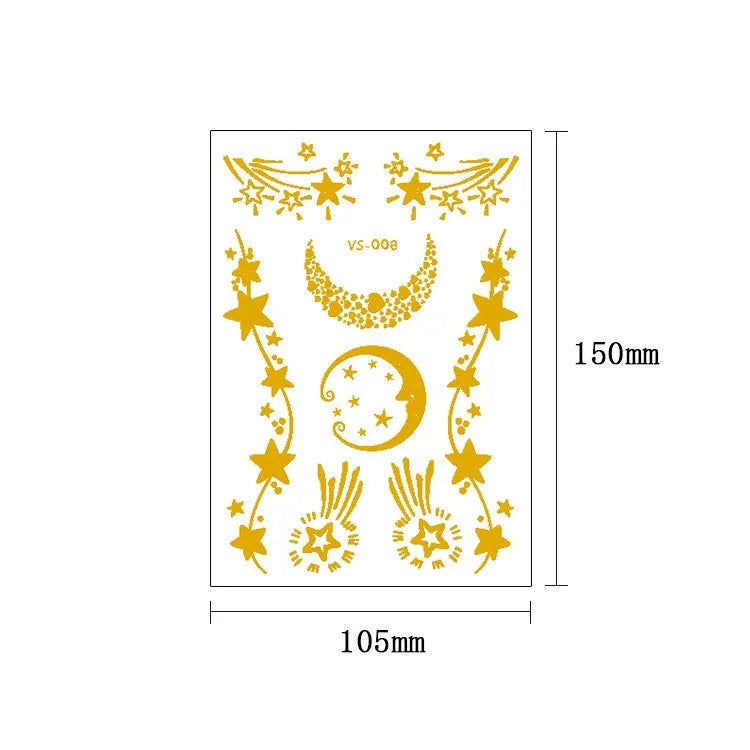 10 miếng dán hình xăm mặt lễ hội âm nhạc chống nước in ép nóng, VS-001, VS-002, VS-003, VS-004, VS-005, VS-006, VS-007, VS-008, VS-009, VS-010