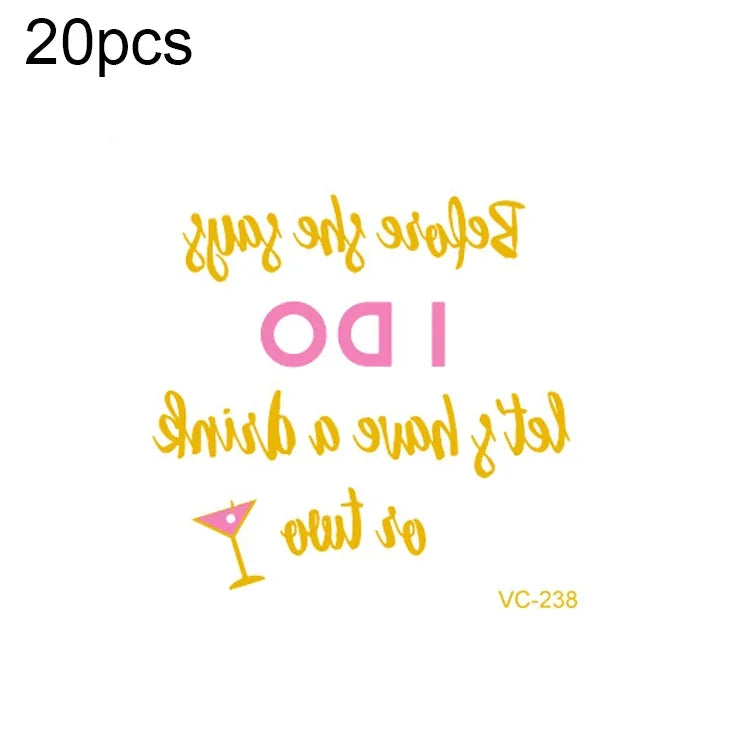 20 miếng dán hình xăm cô dâu chú rể in ép nóng chống nước cho tiệc độc thân, VC-204, VC-205, VC-206, VC-207, VC-208, VC-209, VC-210, VC-211, VC-212, VC-213, VC-214, VC-215, VC-216, VC-217, VC-218, VC-227, VC-228, VC-229, VC-230, VC-231, VC-232, VC-233