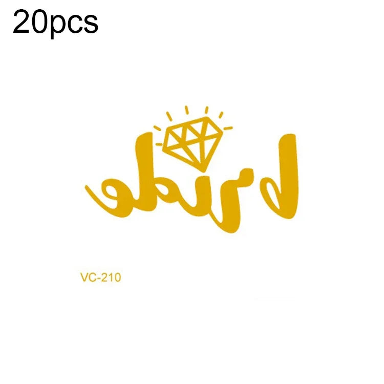 20 miếng dán hình xăm cô dâu chú rể in ép nóng chống nước cho tiệc độc thân, VC-204, VC-205, VC-206, VC-207, VC-208, VC-209, VC-210, VC-211, VC-212, VC-213, VC-214, VC-215, VC-216, VC-217, VC-218, VC-227, VC-228, VC-229, VC-230, VC-231, VC-232, VC-233