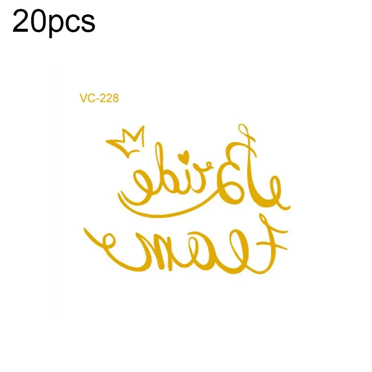 20 miếng dán hình xăm cô dâu chú rể in ép nóng chống nước cho tiệc độc thân, VC-204, VC-205, VC-206, VC-207, VC-208, VC-209, VC-210, VC-211, VC-212, VC-213, VC-214, VC-215, VC-216, VC-217, VC-218, VC-227, VC-228, VC-229, VC-230, VC-231, VC-232, VC-233