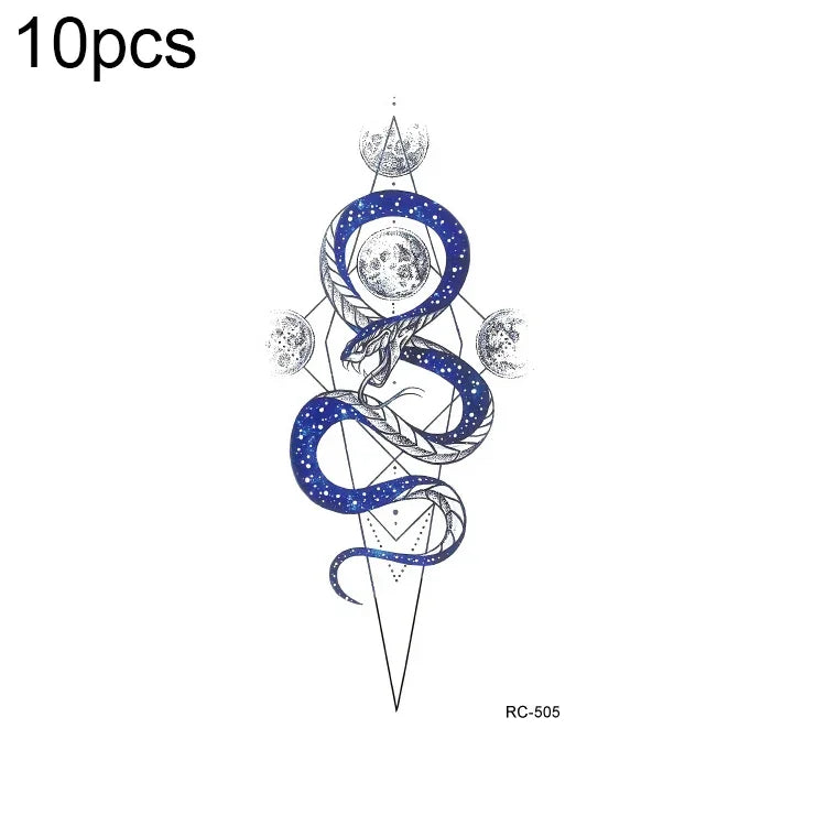10 miếng dán hình xăm nhỏ tươi mới chuyển nước chống nước, RC-501, RC-502, RC-503, RC-504, RC-505, RC-506, RC-507, RC-508, RC-509, RC-510, RC-511, RC-512, RC-513, RC-514, RC-515, RC-516