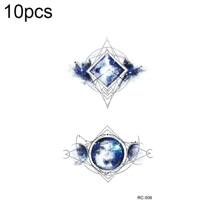 10 miếng dán hình xăm nhỏ tươi mới chuyển nước chống nước, RC-501, RC-502, RC-503, RC-504, RC-505, RC-506, RC-507, RC-508, RC-509, RC-510, RC-511, RC-512, RC-513, RC-514, RC-515, RC-516