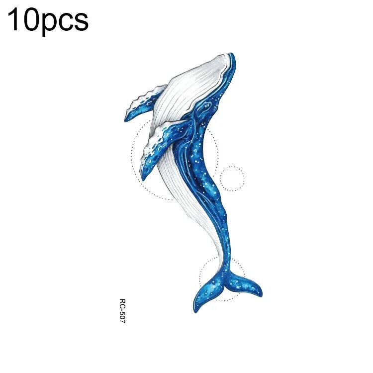 10 miếng dán hình xăm nhỏ tươi mới chuyển nước chống nước, RC-501, RC-502, RC-503, RC-504, RC-505, RC-506, RC-507, RC-508, RC-509, RC-510, RC-511, RC-512, RC-513, RC-514, RC-515, RC-516