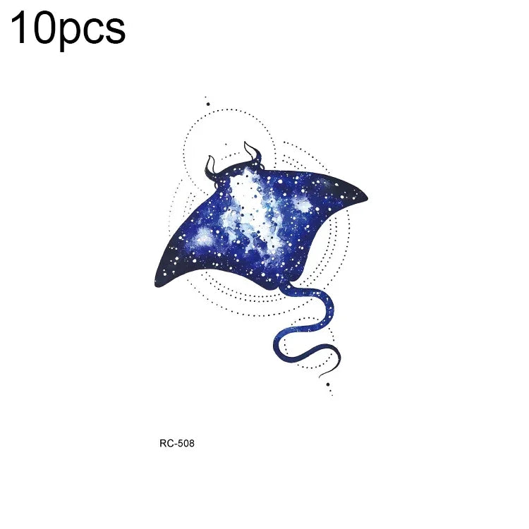 10 miếng dán hình xăm nhỏ tươi mới chuyển nước chống nước, RC-501, RC-502, RC-503, RC-504, RC-505, RC-506, RC-507, RC-508, RC-509, RC-510, RC-511, RC-512, RC-513, RC-514, RC-515, RC-516