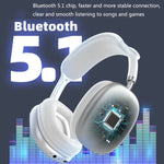 Tai nghe không dây subwoofer Bluetooth 5.1 P9 hỗ trợ AUX / thẻ TF, màu đen, trắng, đỏ, xanh lá, xanh dương