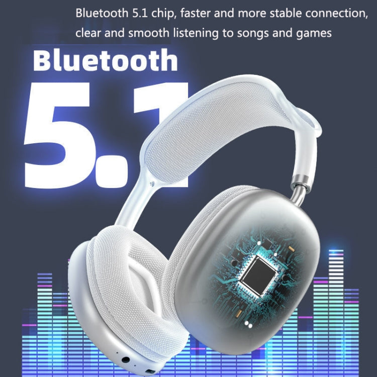 Tai nghe không dây subwoofer Bluetooth 5.1 P9 hỗ trợ AUX / thẻ TF, màu đen, trắng, đỏ, xanh lá, xanh dương