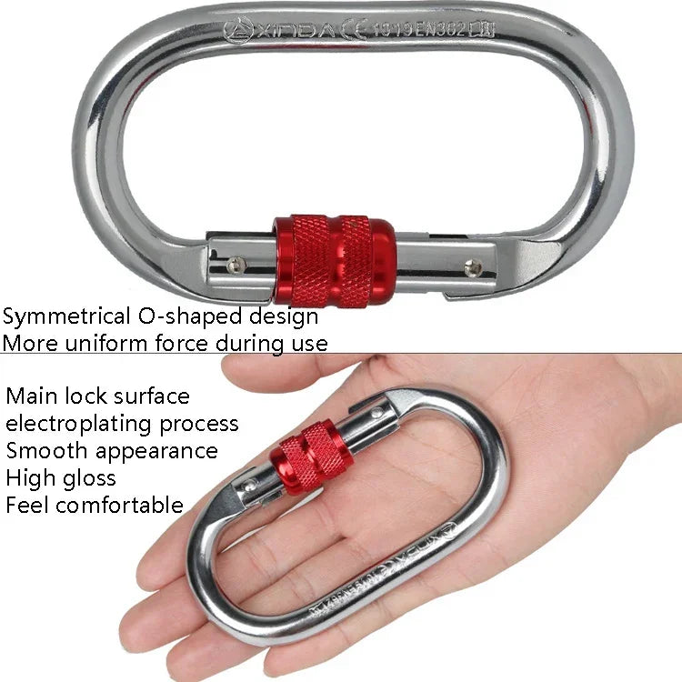 XINDA XDQ96068 Thiết Bị Ngoài Trời Khóa Chính Leo Núi Carabiner Hình O Khóa Thép Dây Khóa, XINDA XDQ96068(Đen), XINDA XDQ96068(Bạc Đỏ), XINDA XDQ96068(Bạc Xanh)