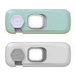 Children Anti-pinch Hand-opening Door Safety Lock, Light Gray, Green