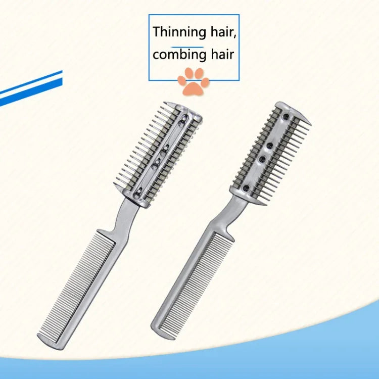 2 Cái Dao Lấy Lông Chết Và Lược Lấy Lông Mềm Cho Thú Cưng, Dao Lấy Lông