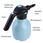 Bình tưới nước điện cầm tay 1.5L cho gia đình, màu xanh dương, xanh dương + đầu phun đa năng