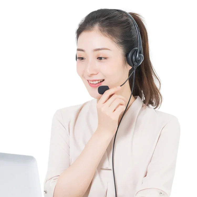 Tai nghe máy tính văn phòng lớp học mạng SOYTO SY490, kiểu dáng:, tai đôi màu đen tách rời USB