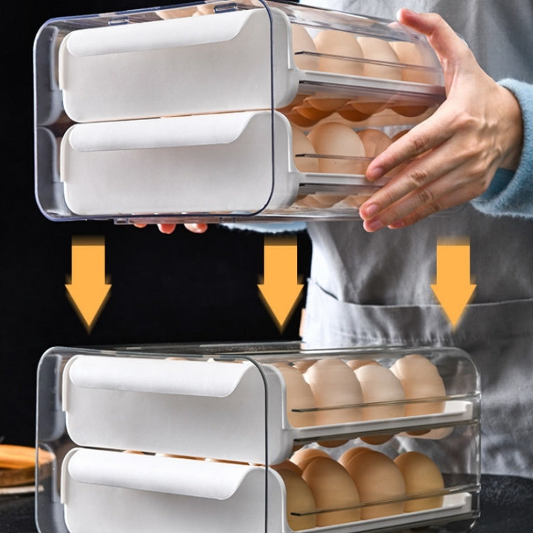 Hộp đựng trứng loại ngăn kéo đôi gia dụng, màu cam, trắng, xám