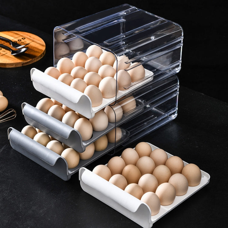 Hộp đựng trứng loại ngăn kéo đôi gia dụng, màu cam, trắng, xám