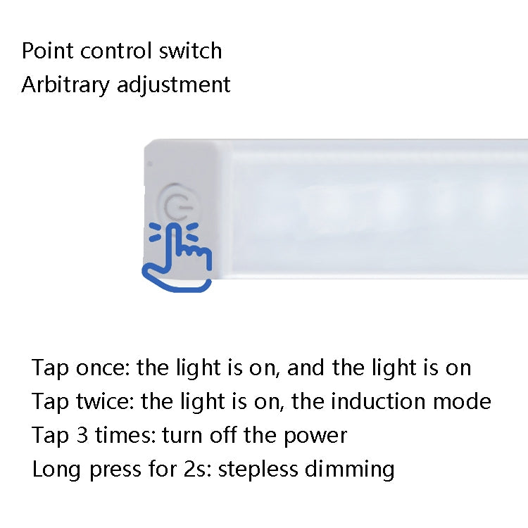 Đèn Cảm Ứng Cơ Thể Người LED Dải Dài Đèn Tủ Sạc Dải, Kích Thước:, 10cm, 15cm, 21cm
