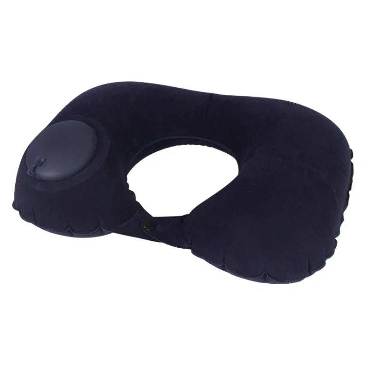 Travel Inflatable Press U-Shaped Neck Guard Pillow, Flocked U009-01（Peacock Green ）, Flocked U009-03（Light Gray）, Flocked U009-04（Medium Blue）, Flocked U009-02（Rose Red）, Flocked U009-05（Dark Blue）, Flocked U009-060（Sky Blue）, Flocked U009-070（Orange）
