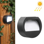 Đèn tường tròn LED ngoài trời chống nước năng lượng mặt trời, Ánh sáng trắng, Ánh sáng ấm